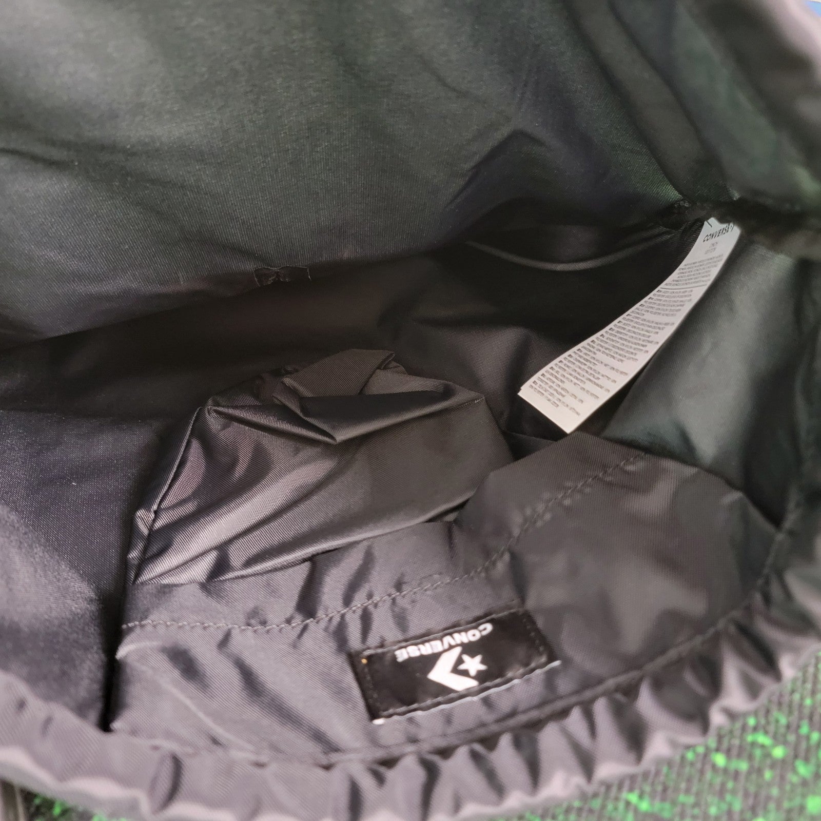 Converse Drawstring Backpack Black Mesh Logo Gym Sackpack Bag OS New With Tags2