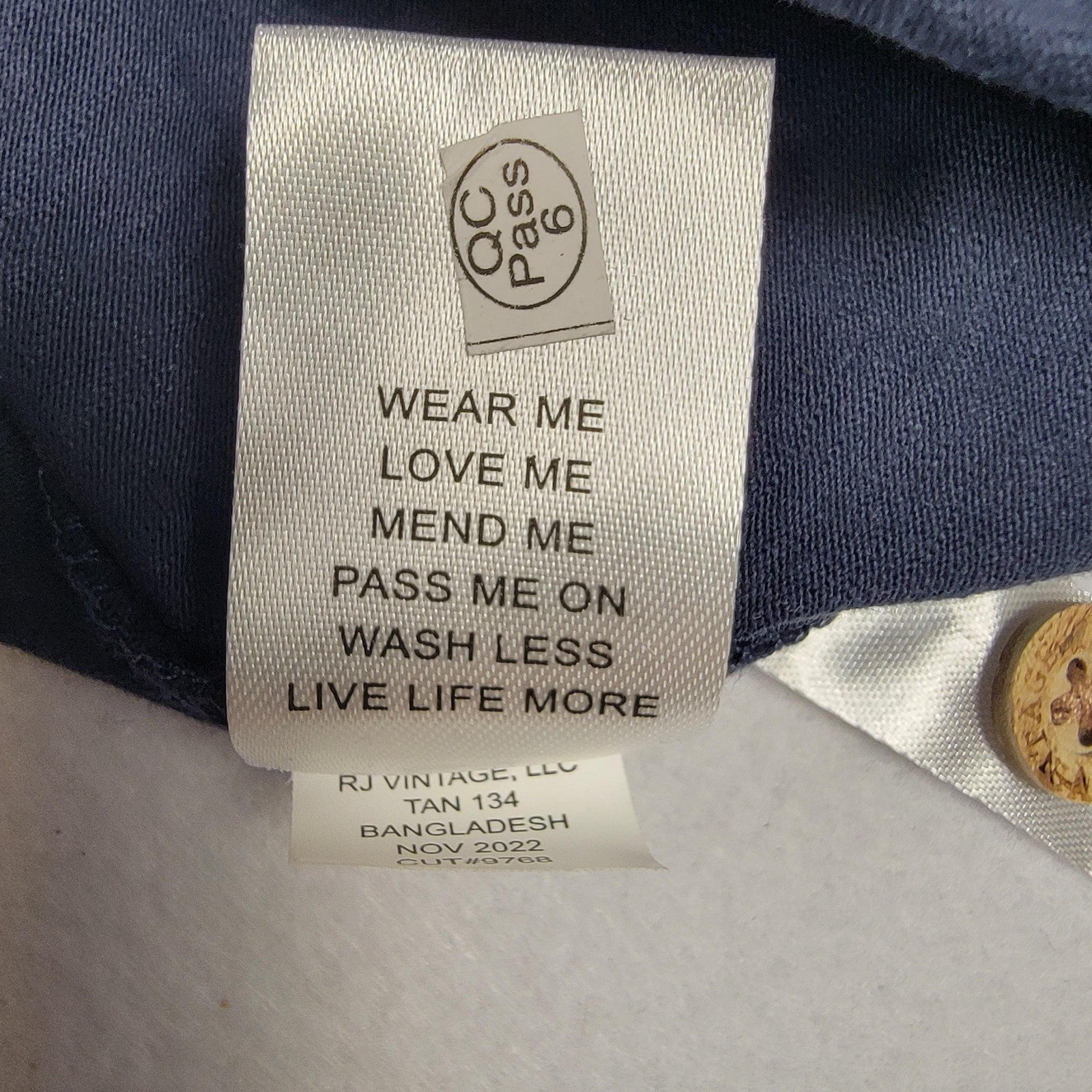 Tailor Vintage Shirt Mens Small Navy Blue Short Sleeve Henley Stretch Cotton 6118