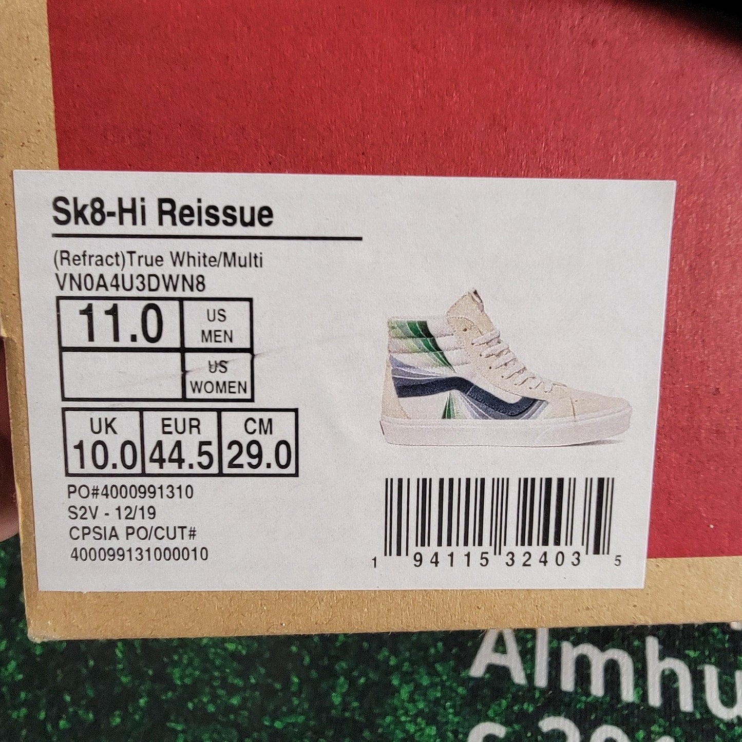 Vans Sk8Hi Reissue Refract TruWhite/Multi Sz 11M VN0A4U3DWN86
