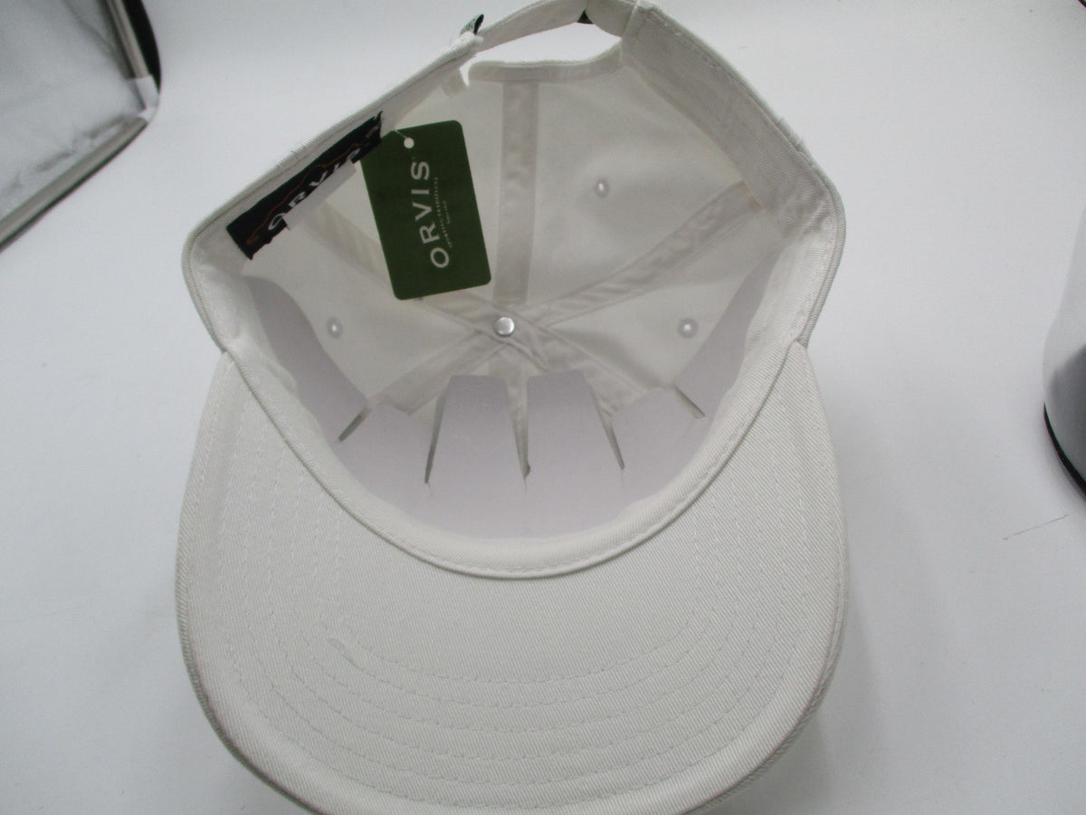 Orvis Hat Cap Strap Back Mens One Size White Paw Print Dog Baseball Cotton Twill9
