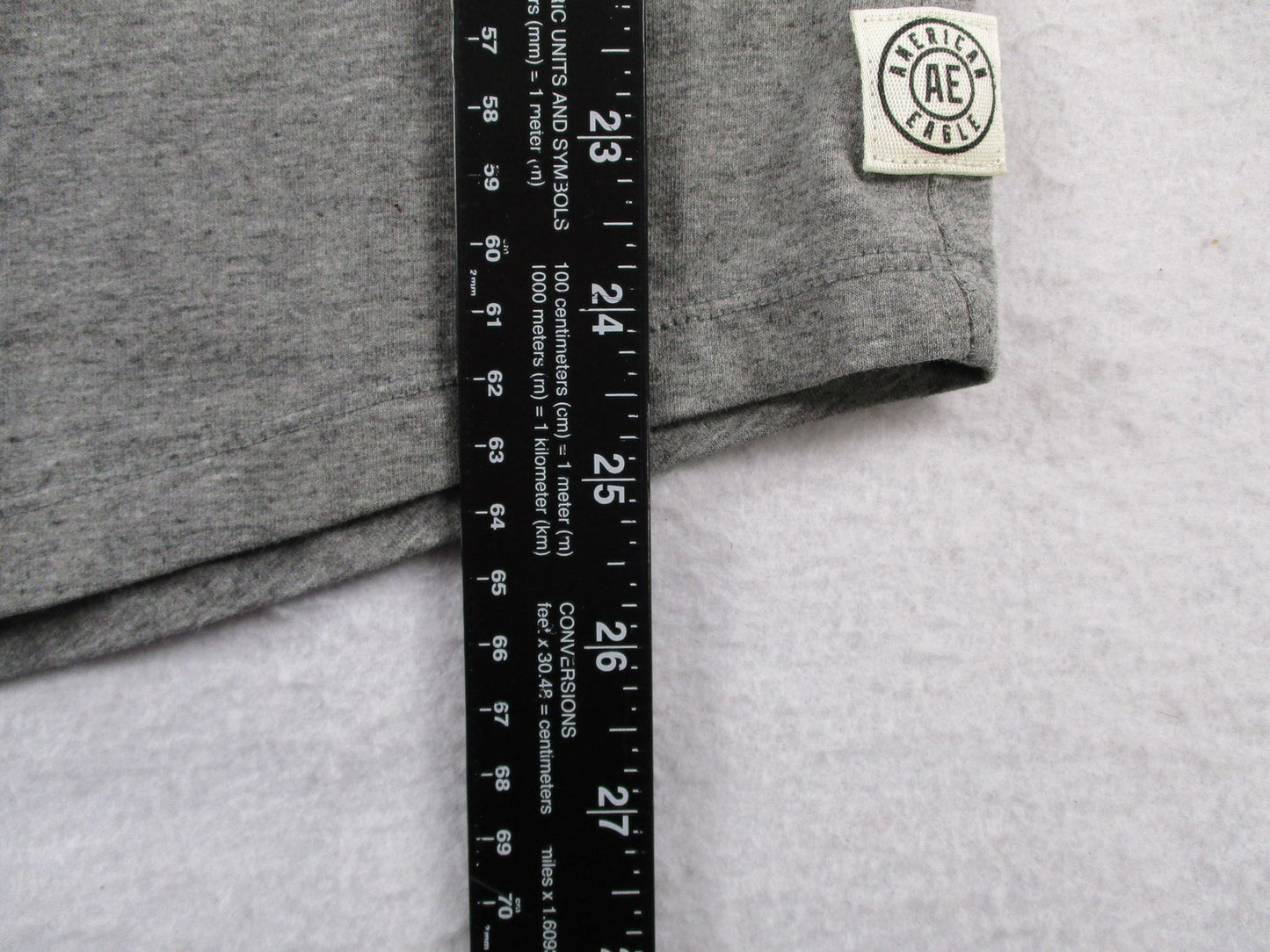 American Eagle Outfitters Shirt Mens Small Gray Maroon Flex Raglan Henley Tee5