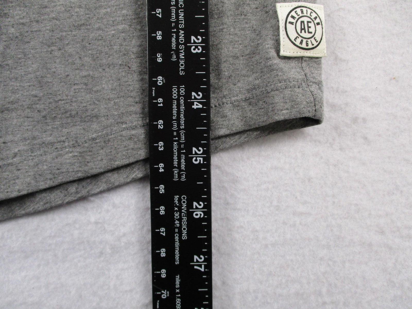 American Eagle Outfitters Shirt Mens Small Gray Maroon Flex Raglan Henley Tee5