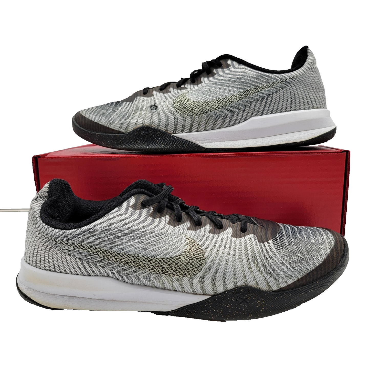 Nike Kobe 11 Elite Low Shoes Men Sz 12 Black Wht Gold 818952005 Basketball