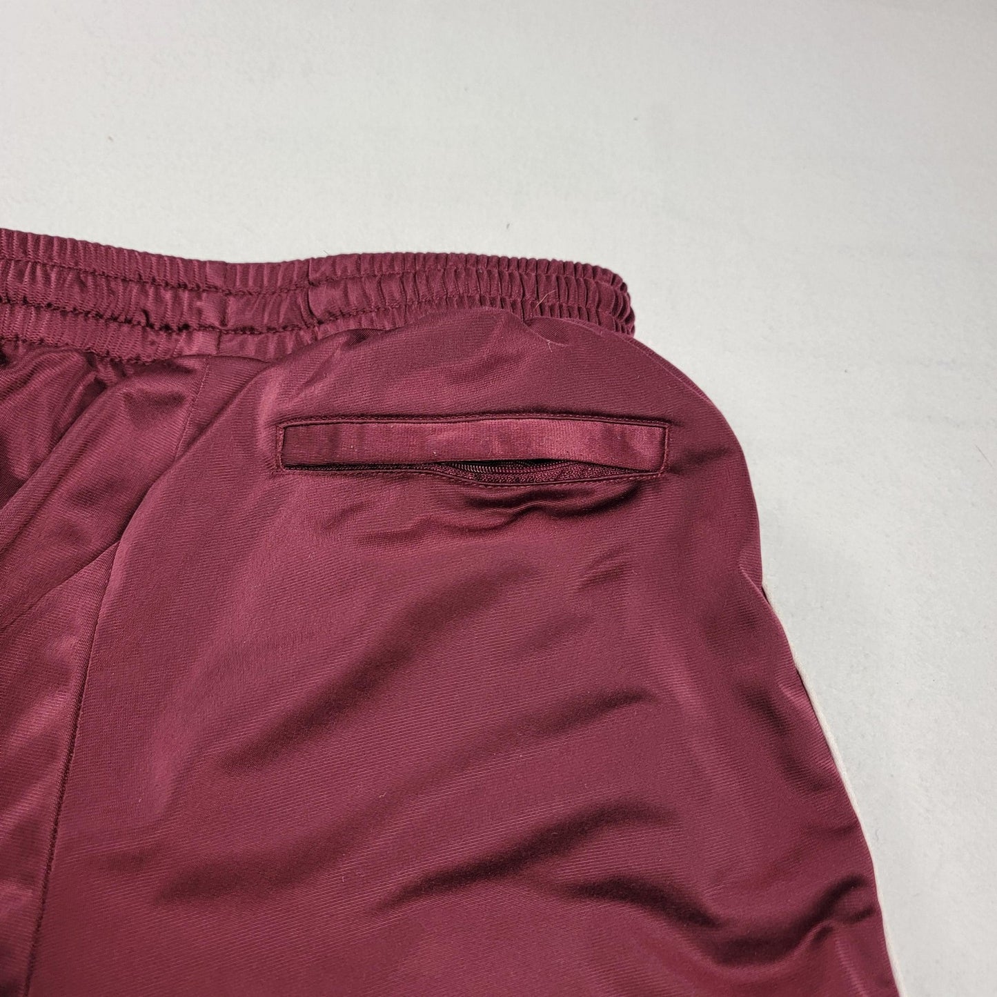 Kappa Pants Unisex Medium Burgundy White Logo Taped Track Joggers Sportswear 9472