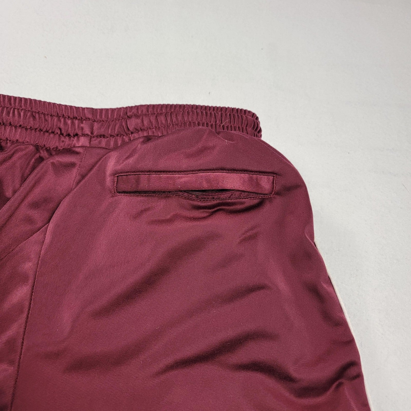 Kappa Pants Unisex Medium Burgundy White Logo Taped Track Joggers Sportswear 9472