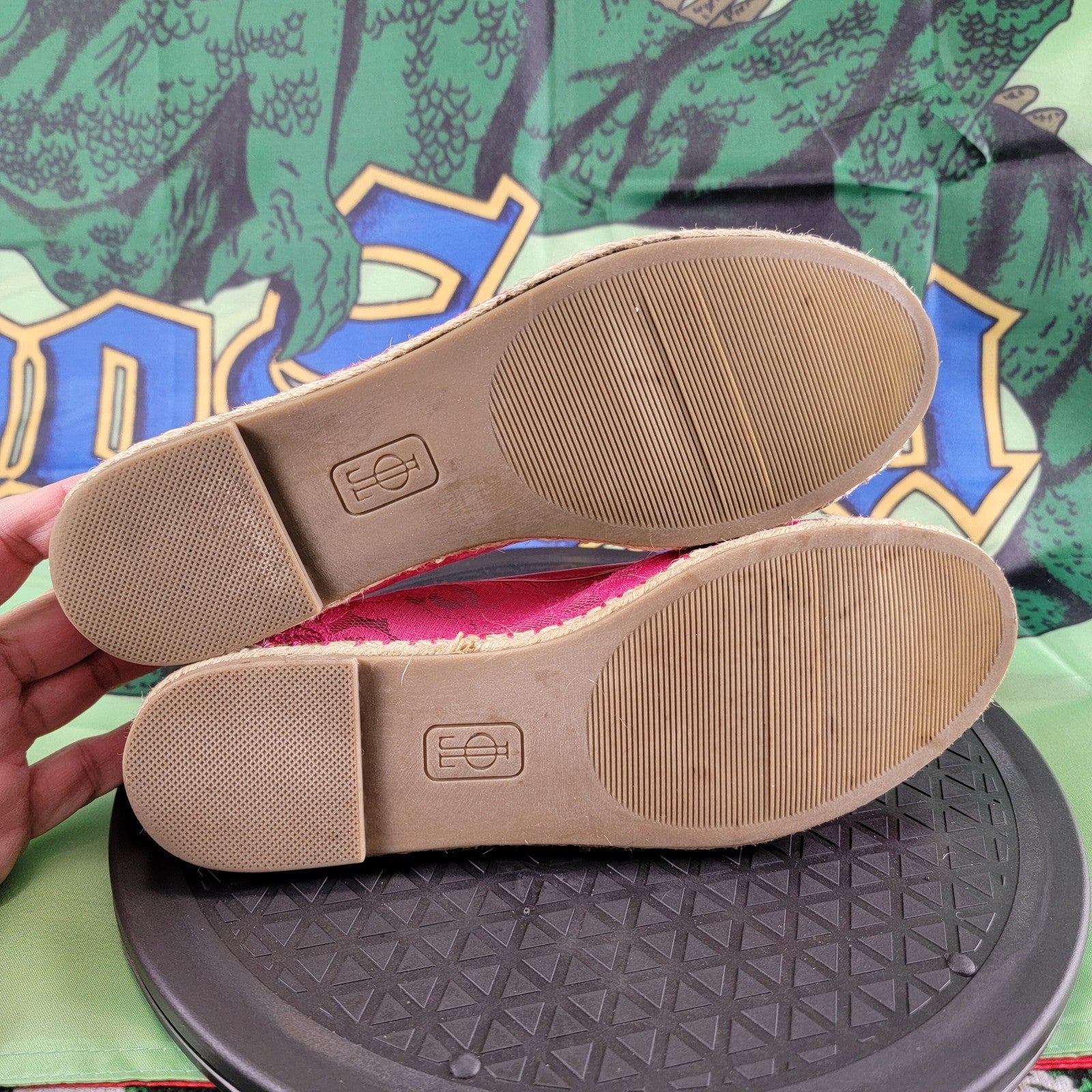 Jennifer Lopez Pink Lace Espadrille Flats Women’s Size 8 Preowned w/ Box6