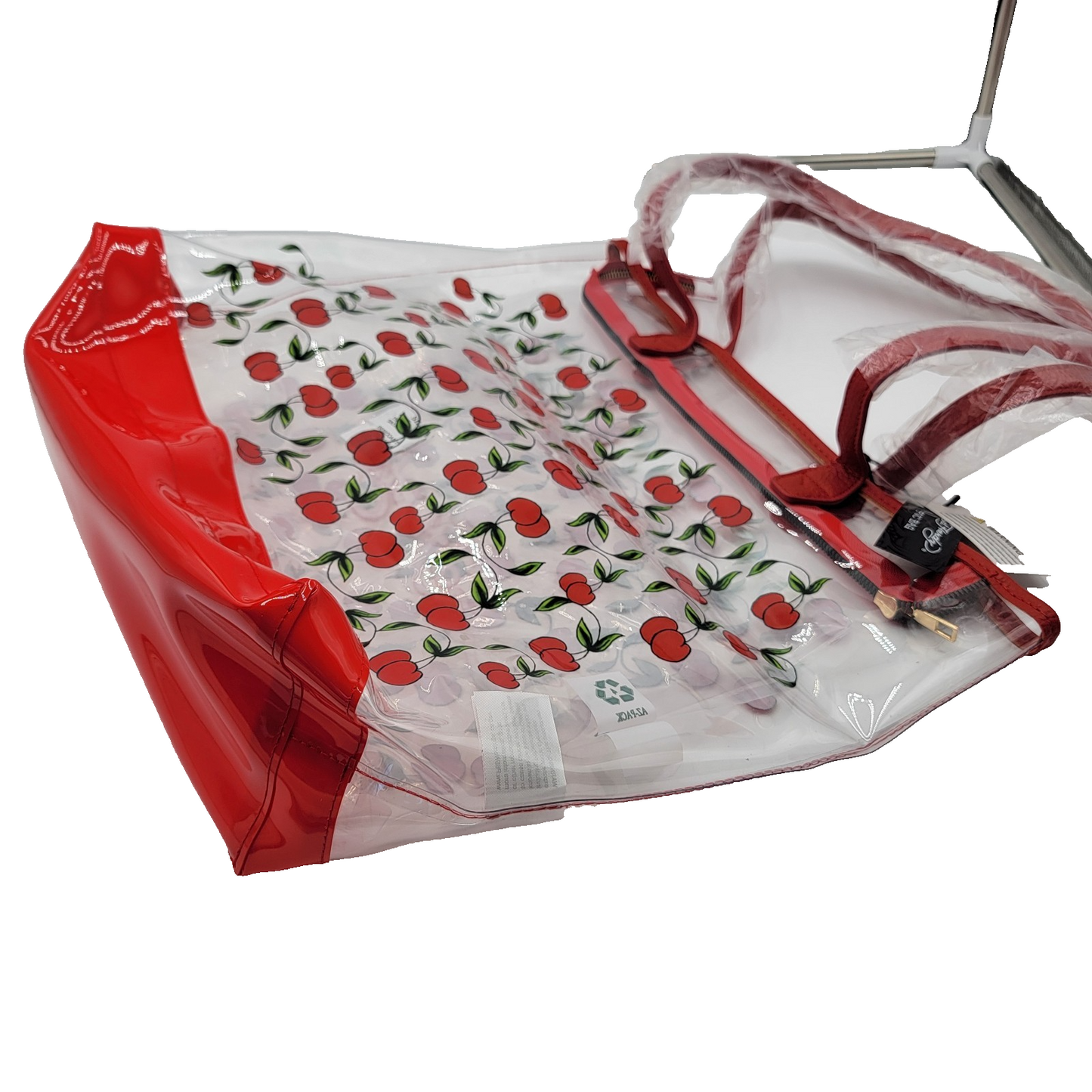 Ed Hardy PVC Tote Bag Red Cherries Print Brazil One Size NWT $159 MSRP1