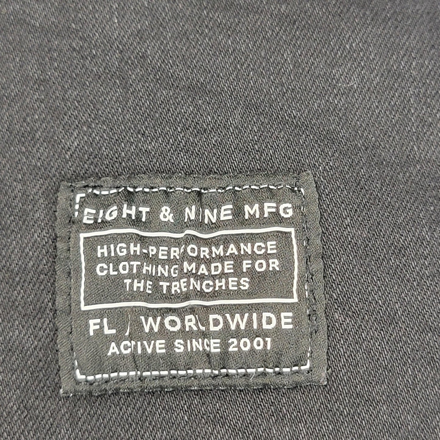 8&9 MFG Cargo Pants Men 40 Black Vintage Wash Neon HiVis Tape Utility