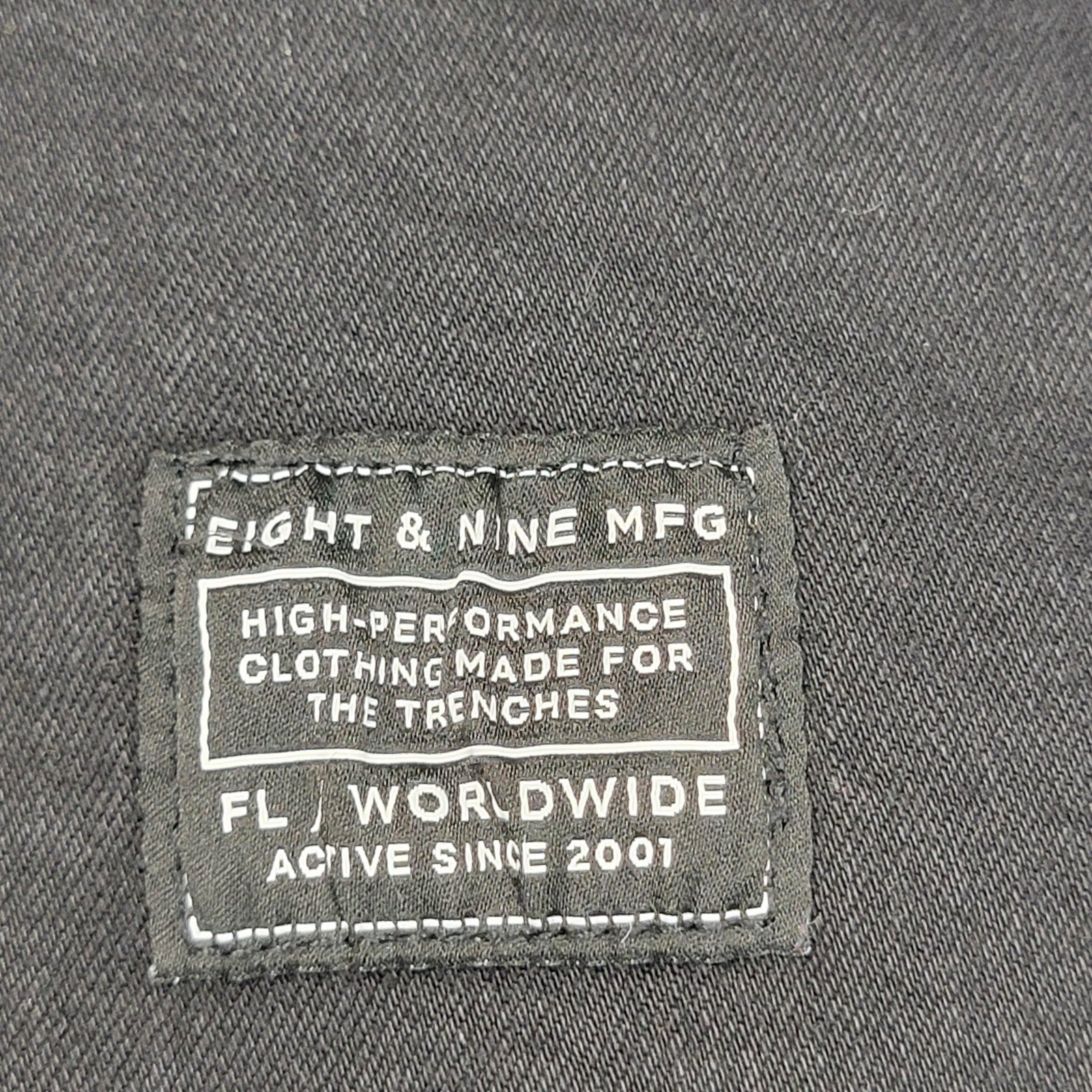 8&9 MFG Cargo Pants Men 40 Black Vintage Wash Neon HiVis Tape Utility