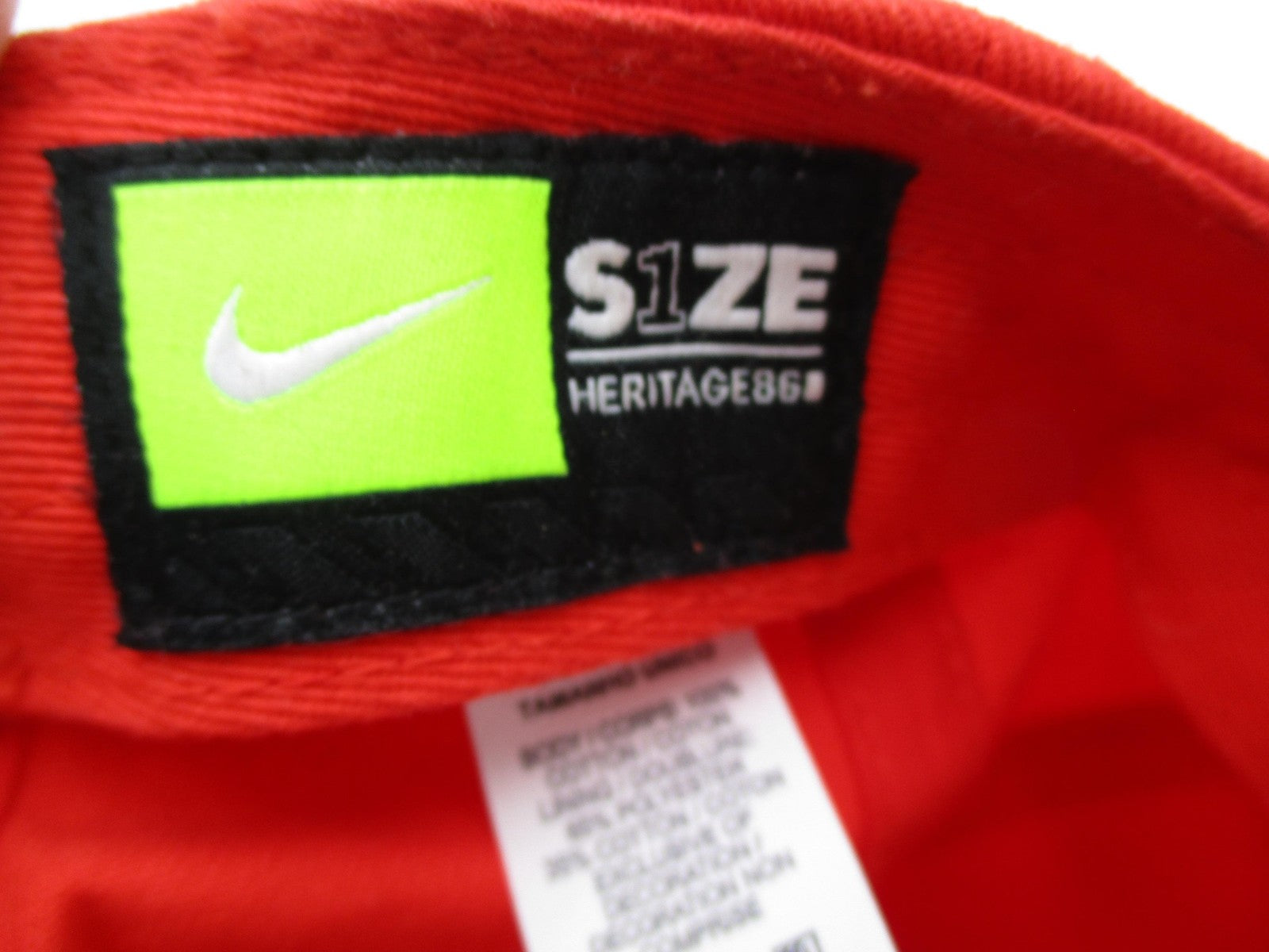 Nike Hat Cap Strap Back Red Heritage86 Baseball Twill Embroidered Mens One Size6