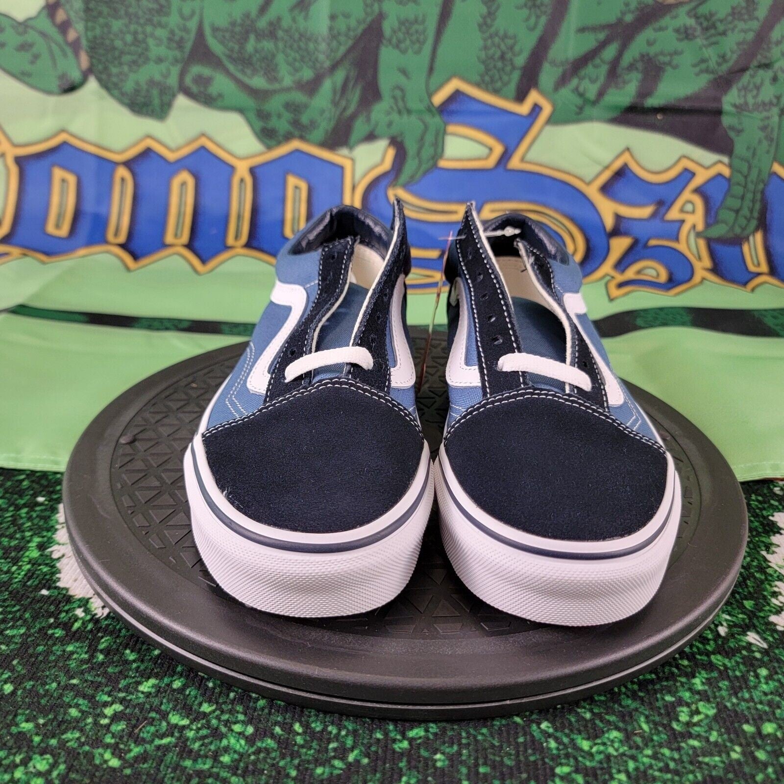 VANS Old Skool Navy Blue Canvas Suede Skateboard Sneakers Sz 5.5M 7W VN000D3HNVY4