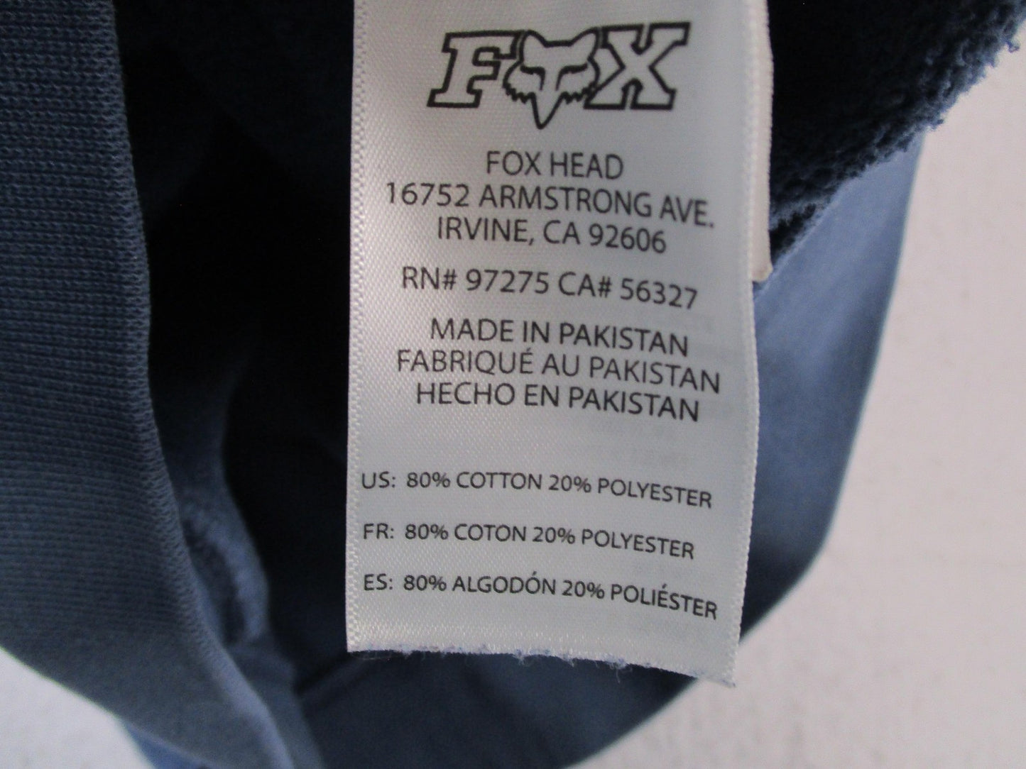 Fox Racing Hoodie Mens Medium Blue Pullover Fleece Sweatshirt FOX Logo Graphic10