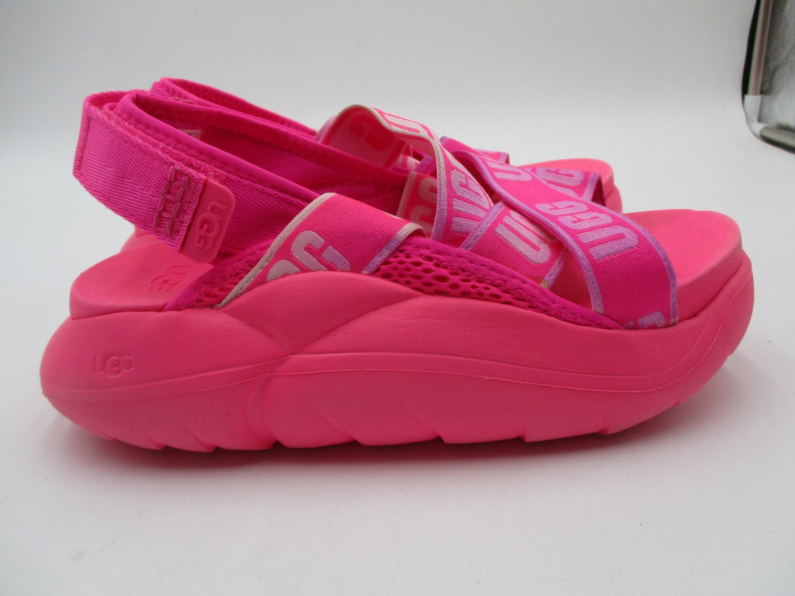 UGG Shoes Womens Size 6 Pink Logo Strappy Platform Wedge Sport Sandals 11100903