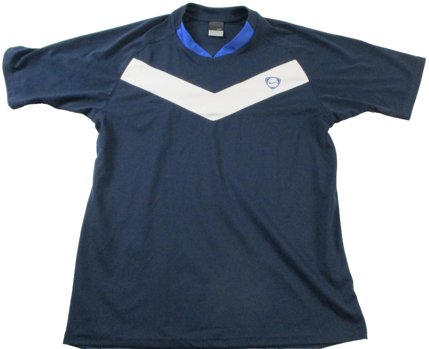 Nike Shirt Mens Large Blue Chevron Raglan Short Sleeve Athletic Jersey 14990