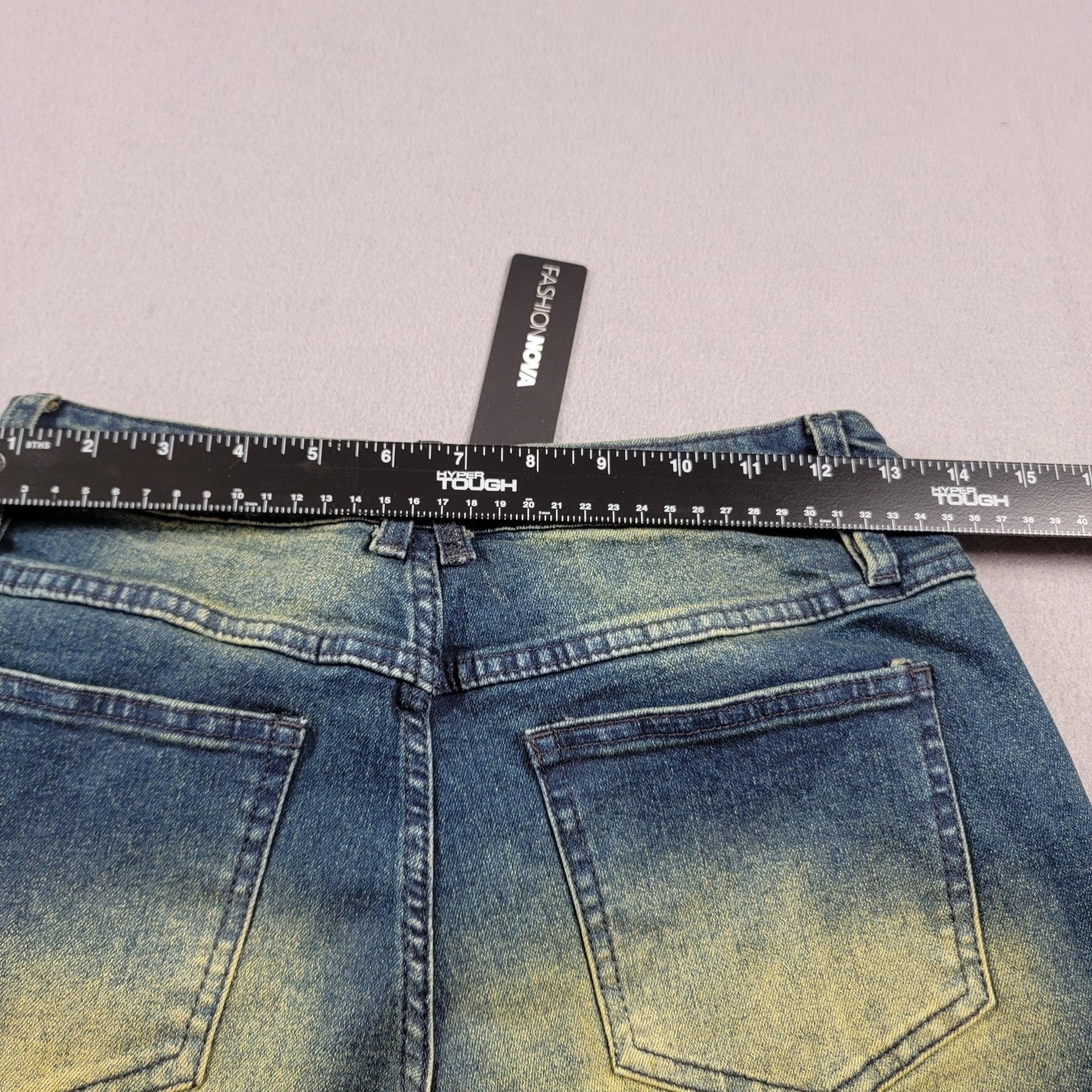 Fashion Nova Jeans Womens Size 5 Blue Dark Wash Moto Stretch Straight Leg