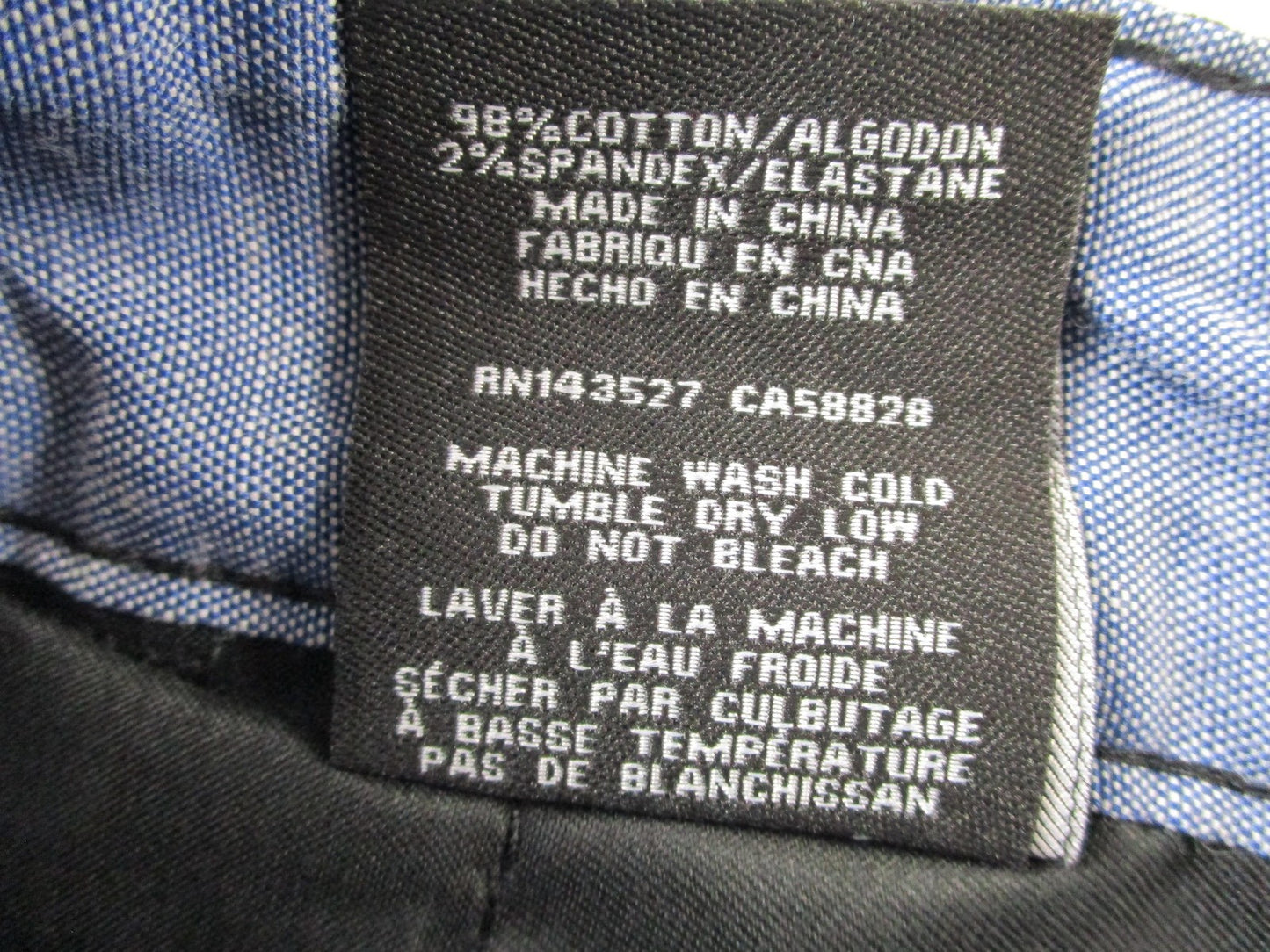 Clsc Pants Mens 38x32 Black Chino Stretch Straight Leg Twill Casual 14546