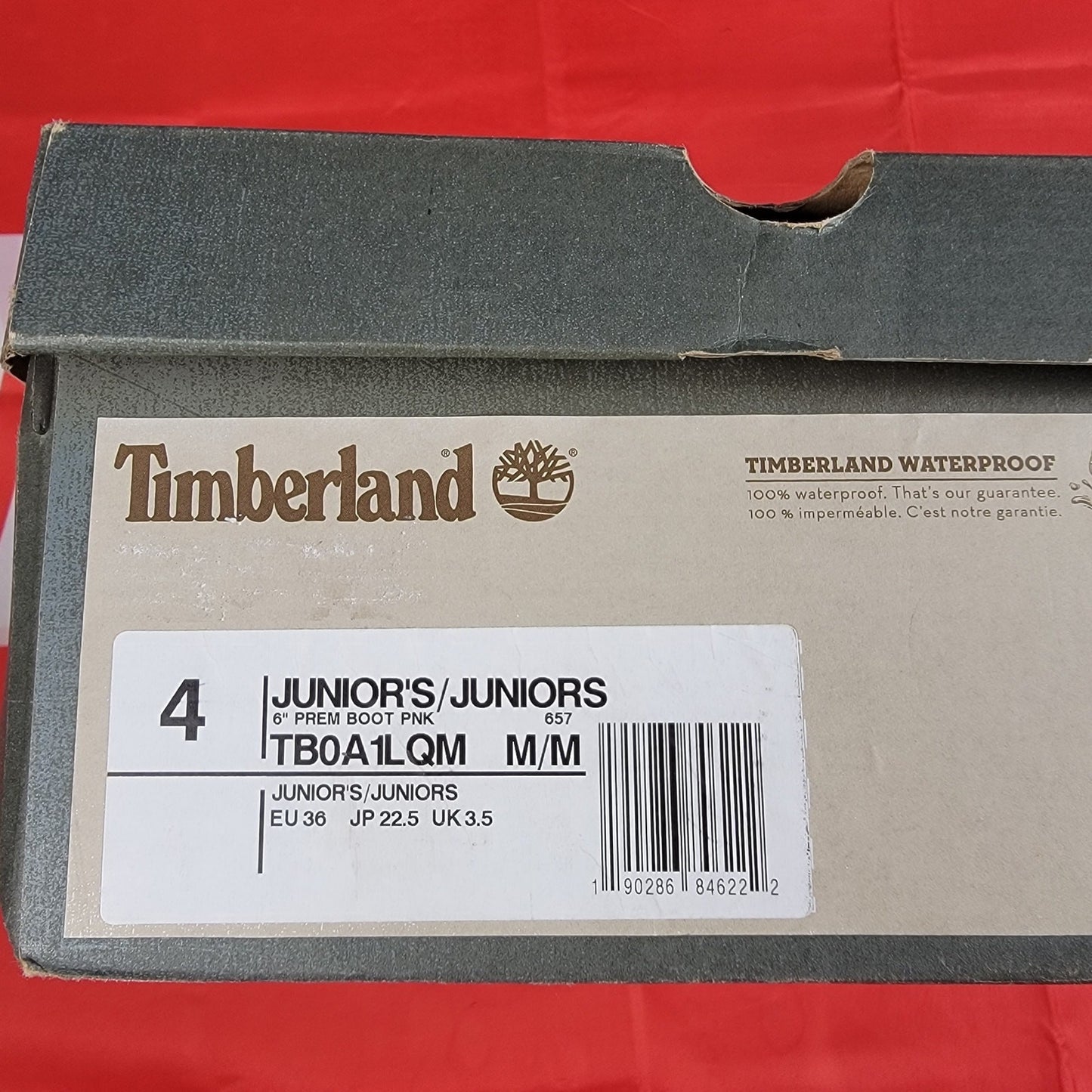 Timberland 6 Inch Premium Boots (Junior Sz 4, Pink)TB0A1LQM7