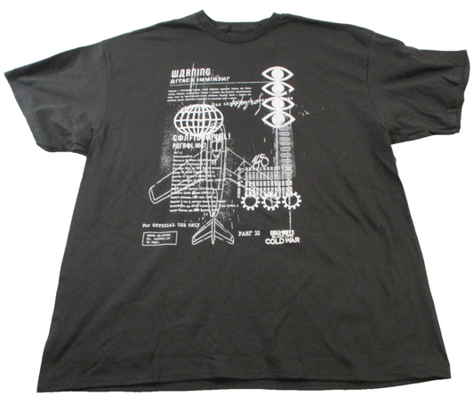 Call of Duty Black Ops Cold War Warning Spy Graphic Tee Black Mens 2XL 1535360