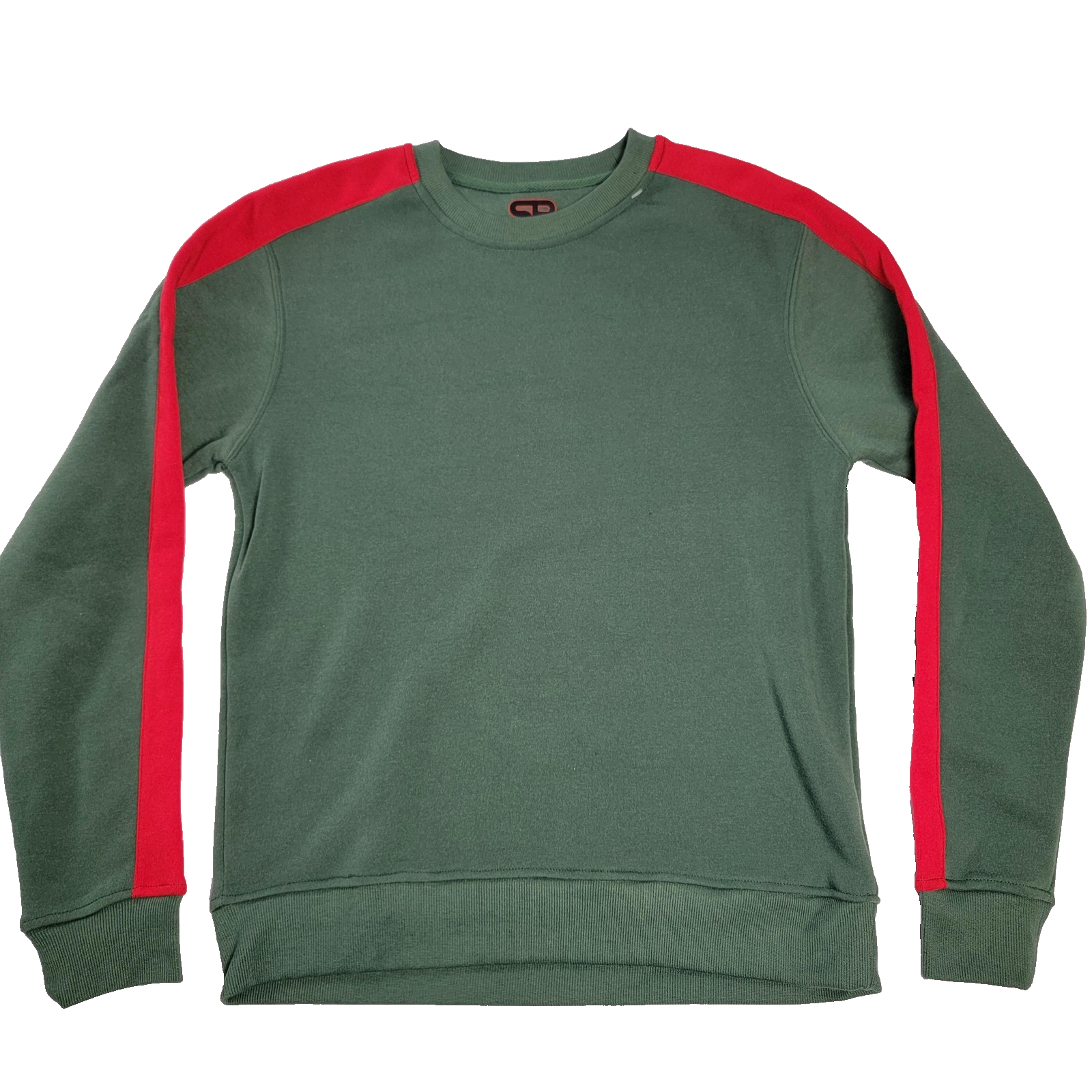 Royal Blue Sweater Mens Medium Green Red Crewneck Pullover Stripe Athletic