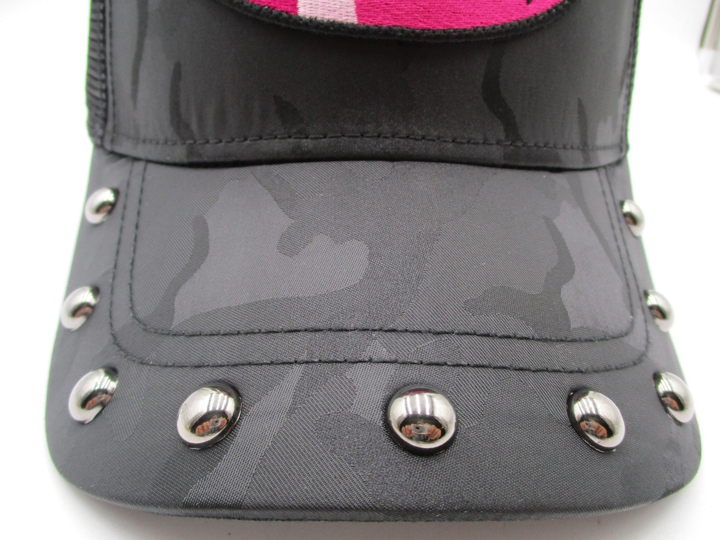 Von Dutch Hat Cap Snap Back One Size Black Pink Studded Trucker Mesh Mens6