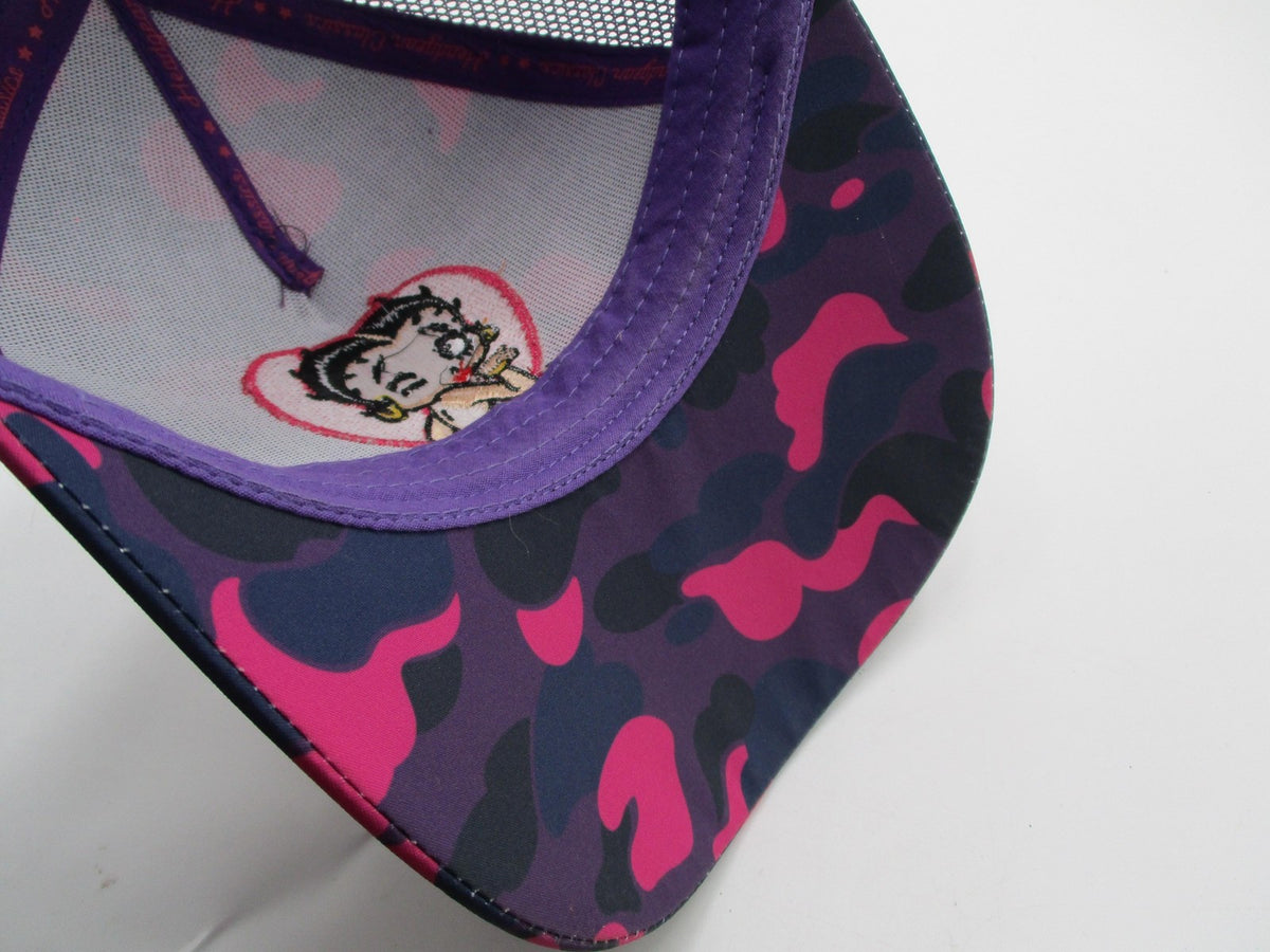 Betty Boop Headgear Classics Hat Cap Snap Back Adjustable Womens Purple Camo7