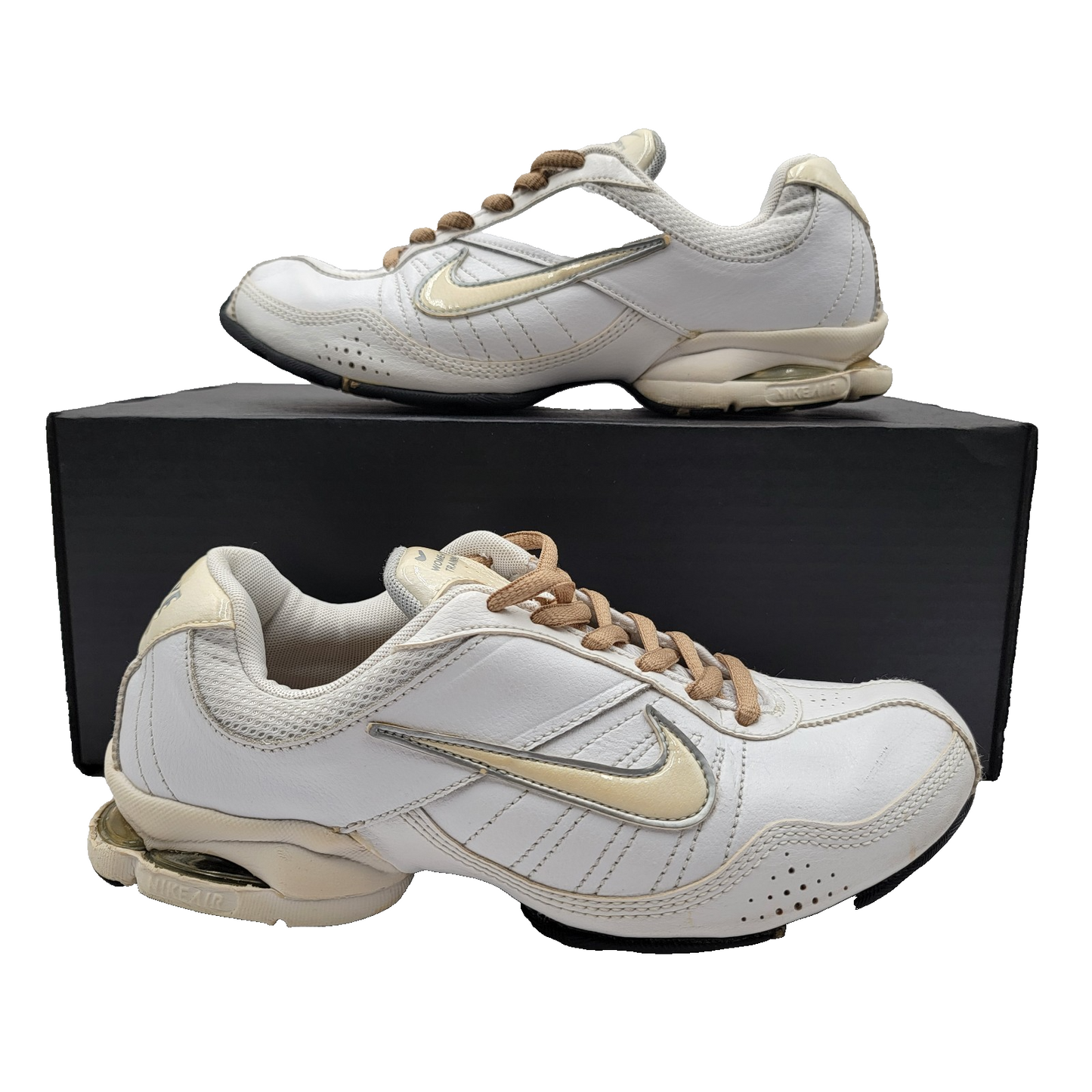 Nike Shox Navina Women’s Training Shoes White Gold 366650111 Size 7.5