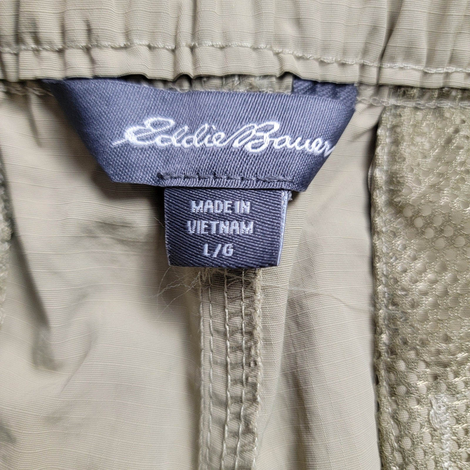Eddie Bauer Men’s Utility Hiking Shorts Size Large Tan Nylon Belted Outdoor2