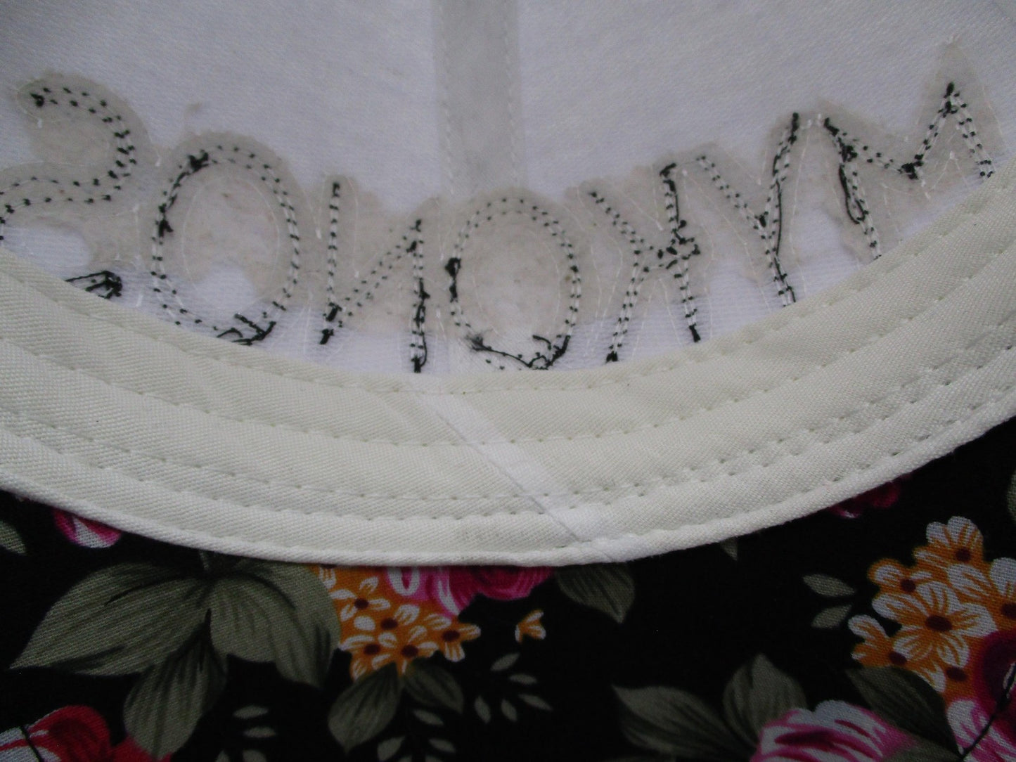 Mykonos Hat Cap Strap Back Mens One Size Floral Brim White Twill Karfil Greece11