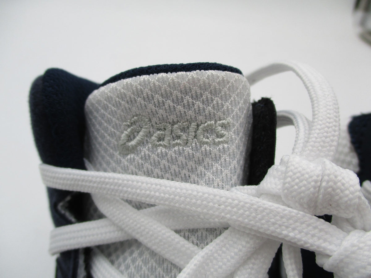 ASICS Snapdown Shoes Youth Size 3.5 White Navy Wrestling High Top 1084A0142