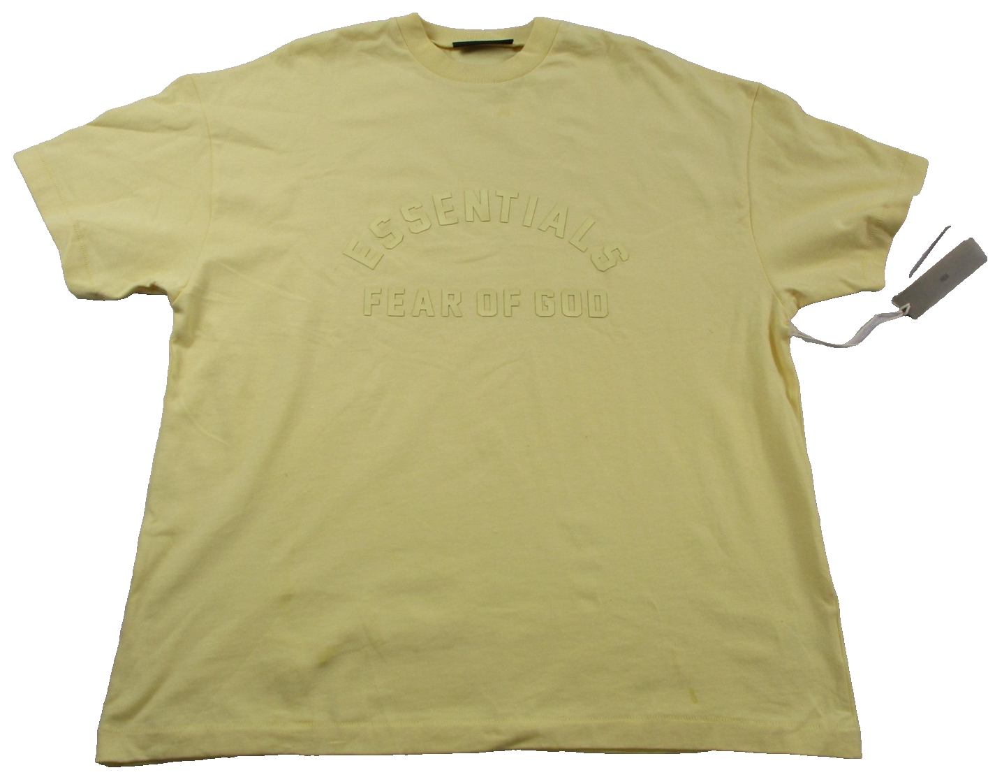 Fear Of God Essentials Shirt Mens Large Yellow Graphic Logo Tee Streetwear 13410