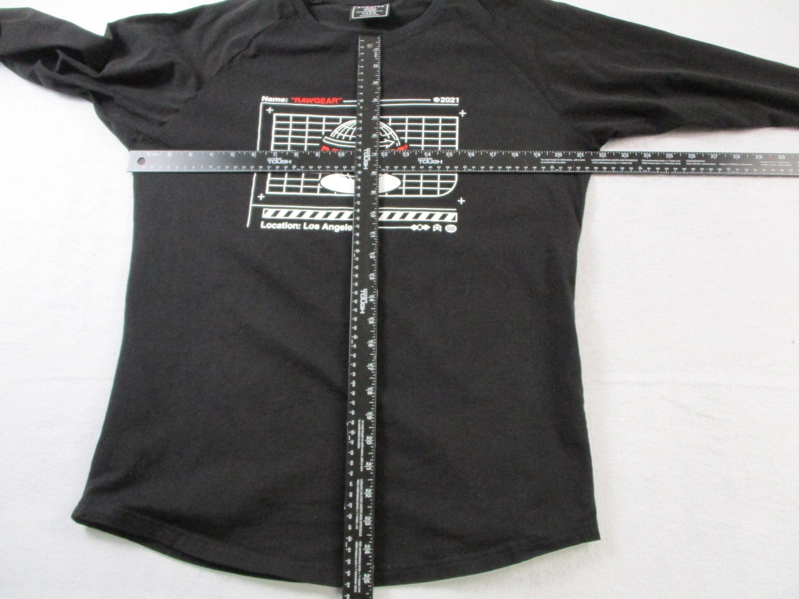 Rawgear Shirt Mens Medium Black Long Sleeve Globe Graphic Los Angeles 2021
