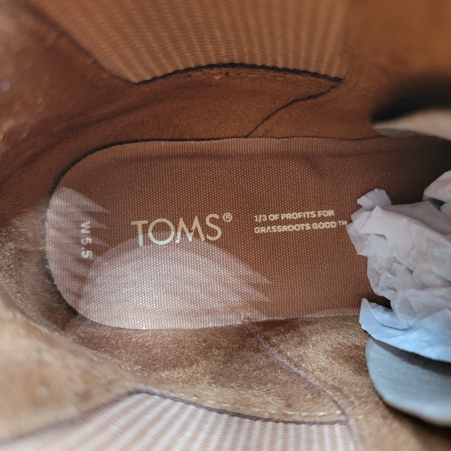 TOMS Boots Womens Size 5.5 Chelsea Ankle Leather Slip On Shoes 1003740522