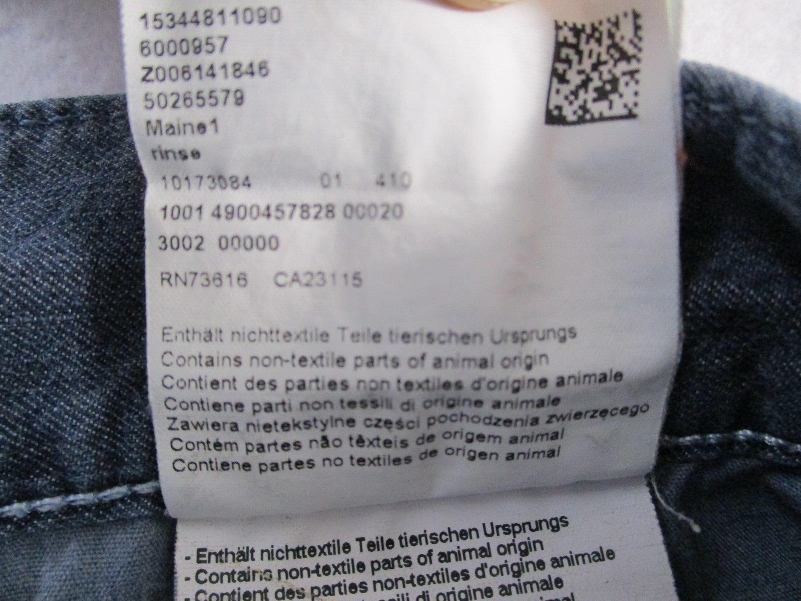 Hugo Boss Jeans Mens 38x30 Blue Maine1 Rinse Stretch Straight Leg Denim 14346