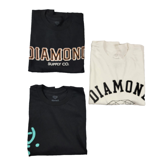 3 Pack Diamond Supply Co Shirt Mens Medium Black White Streetwear Tee
