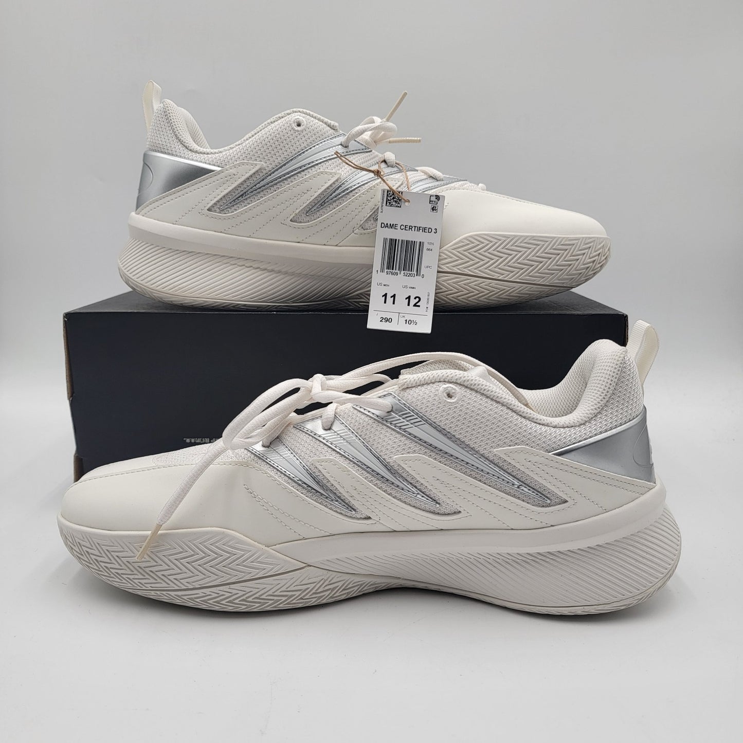 adidas Men's Dame Certified 3 Low Basketball Shoes 11 White IH8468 New with Box1