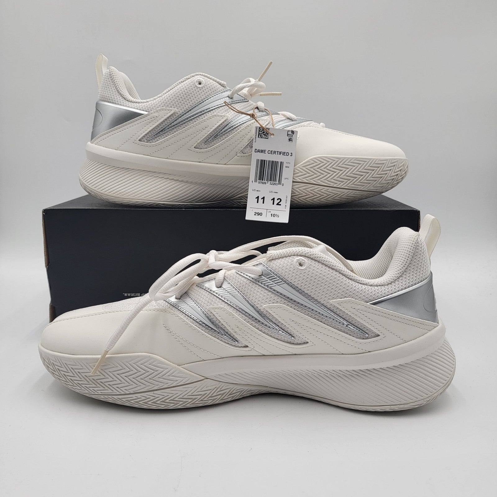 adidas Men's Dame Certified 3 Low Basketball Shoes 11 White IH8468 New with Box1
