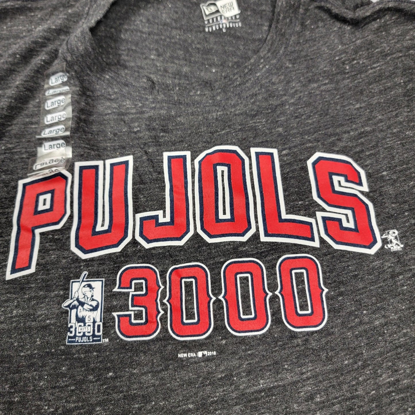 Albert Pujols 3000 Hits Shirt Mens Lg Charcoal MLB Baseball New Era Tee 1005064