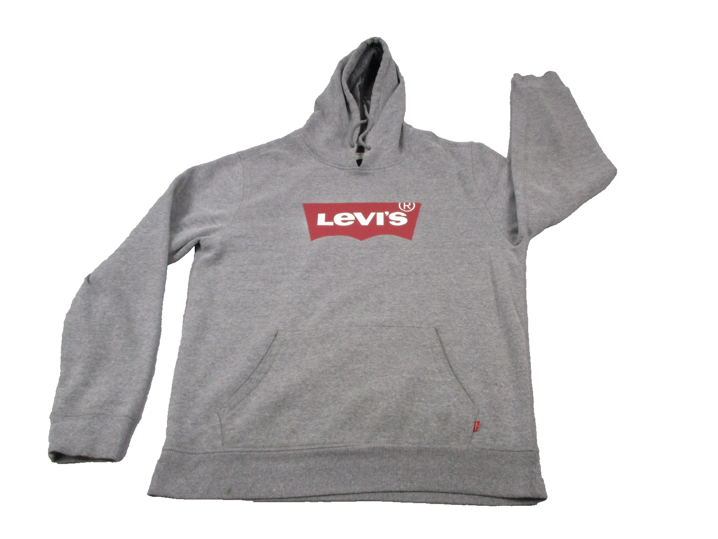 Levi's Hoodie Mens Large Gray Batwing Logo Pullover Kangaroo Pocket