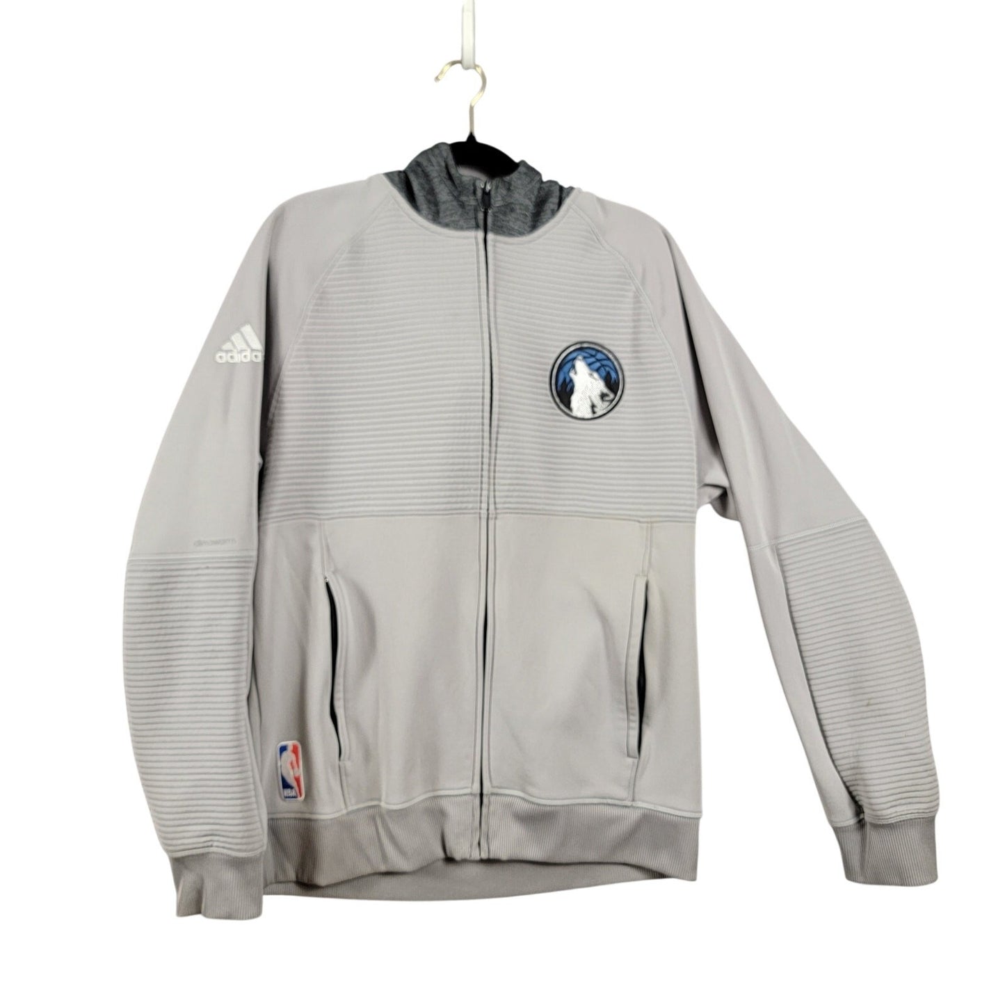 Adidas Minnesota Timberwolves ClimaWarm ZipUp Hoodie XL Gray NBA 1210