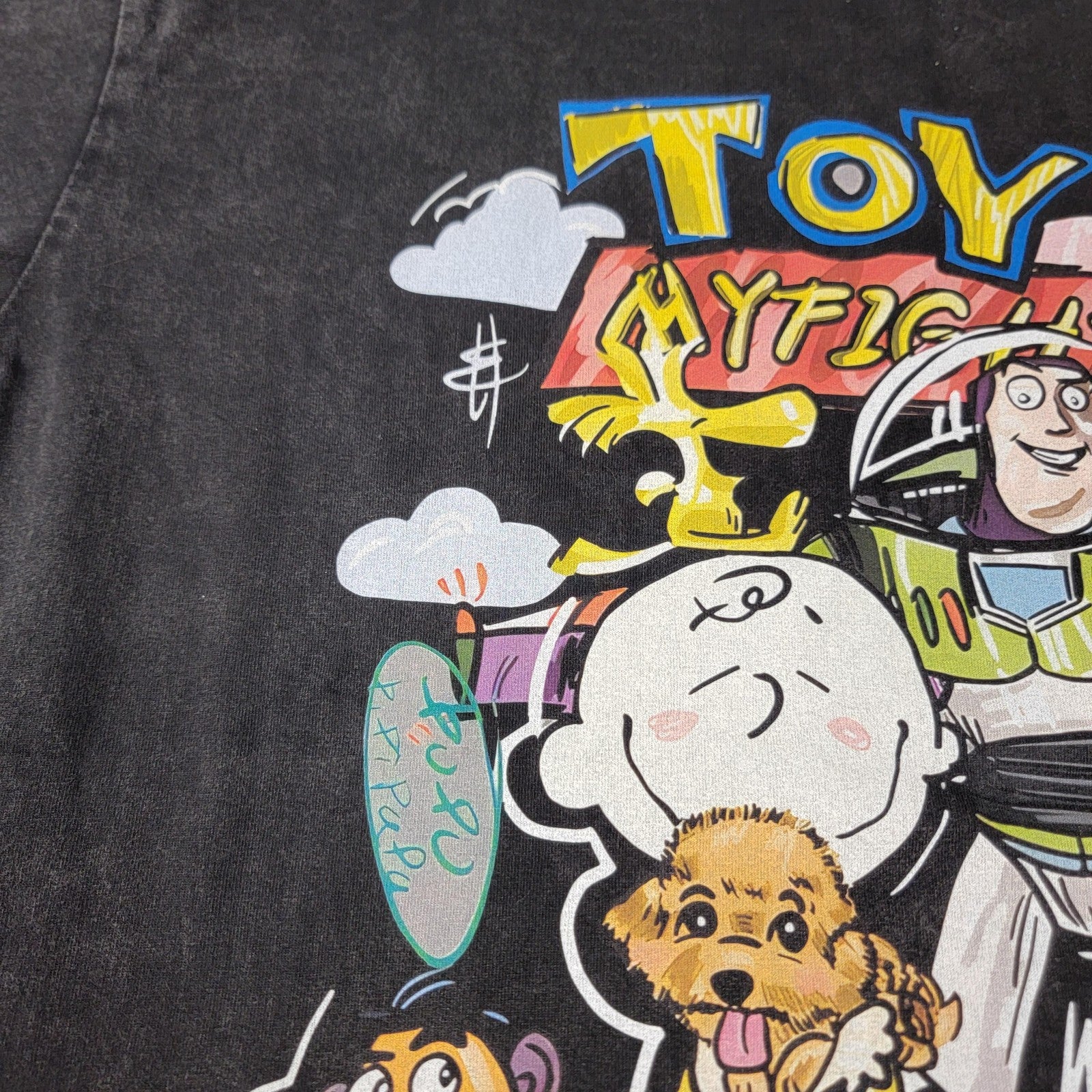 2 Pk Toy Story Shirt Black + Courage the Cowardly Dog Purple Mens 2XL