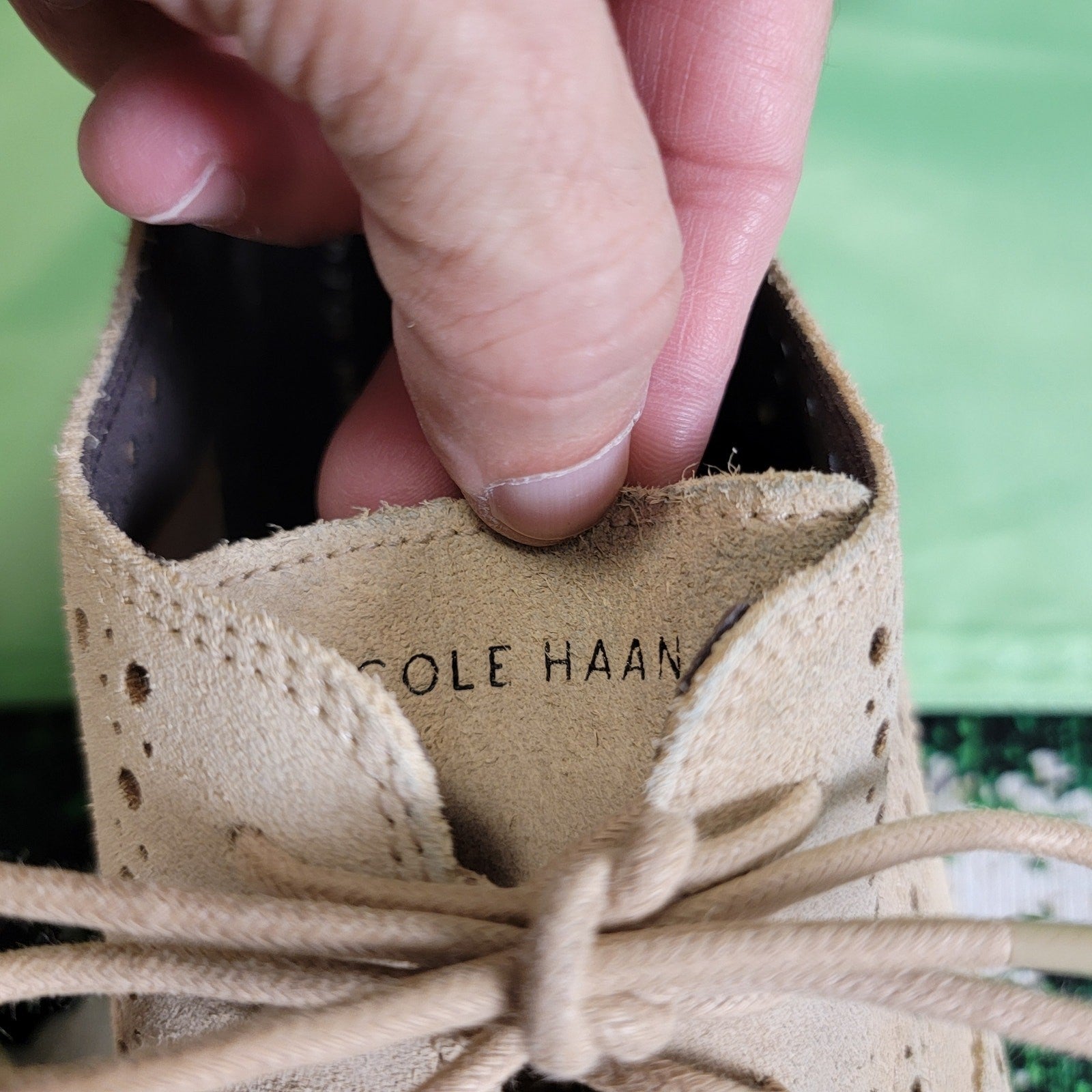 Cole Haan ZeroGrand Remastered Wingtip Oxfords Beige Sz 13M