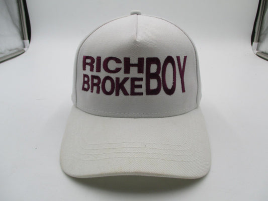 Crowns By Lids Hat Cap Snap Back Mens One Size White Rich Broke Boy Funny Slogan0