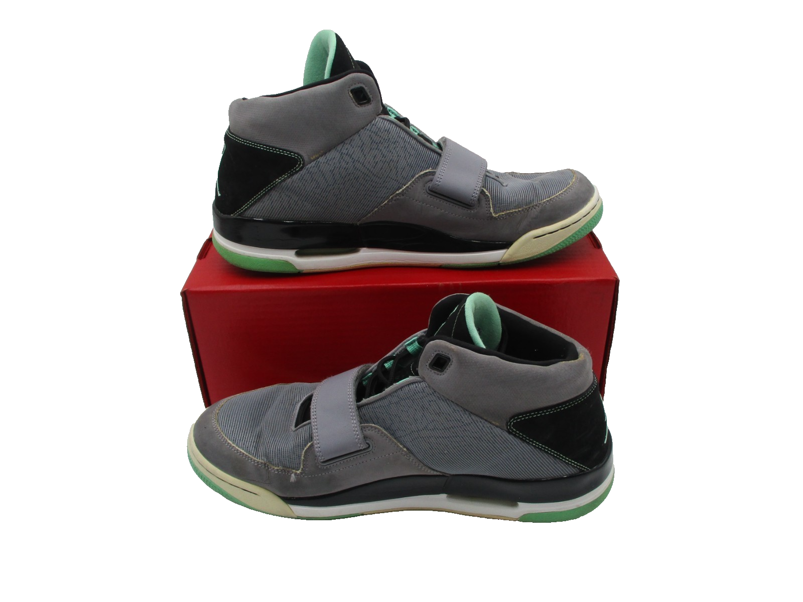 Jordan Flight 45 High Wolf Grey Mint 602661013 Men’s Size 12 Preowned (1I4)3