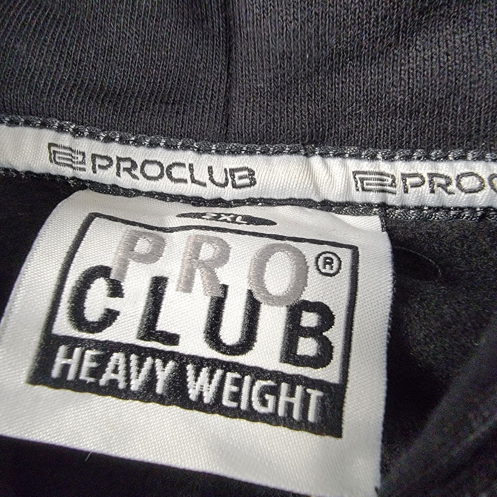 Pro Club Men's Black Heavy Weight Full Zip Hoodie 2XL