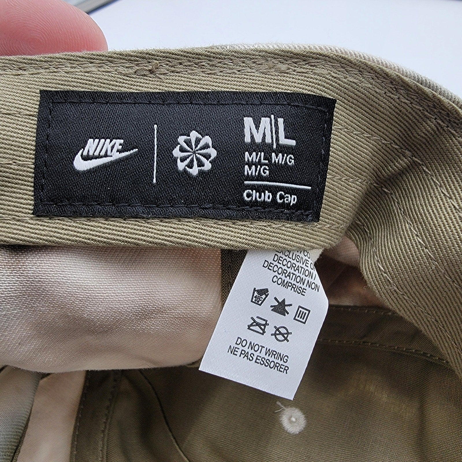 Nike Club Cap Olive White Strap Back Mens Sz L/XL FN41983255