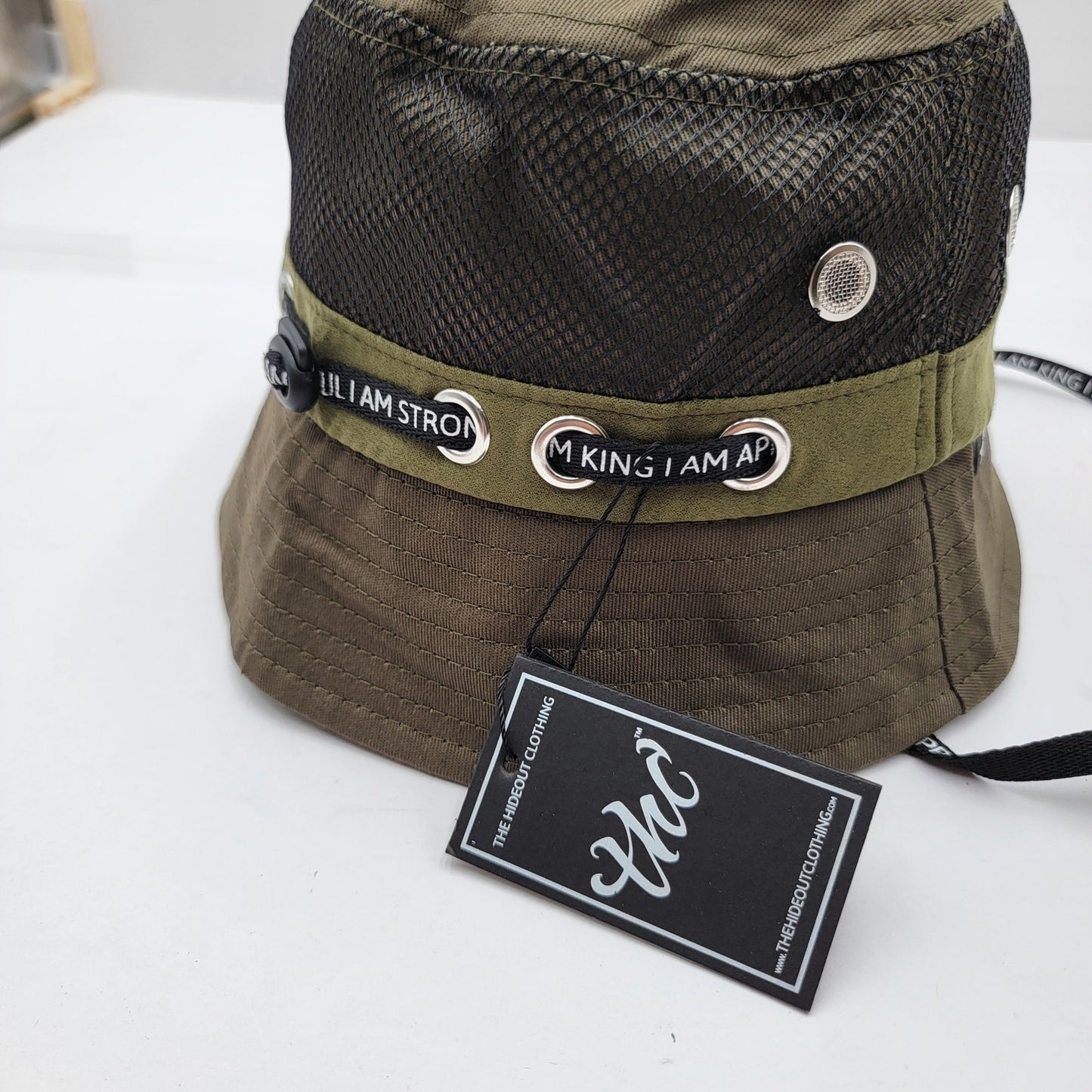 The Hideout Clothing THC Bucket Hat Green Black Mesh Blossoming Limited 150 Made3