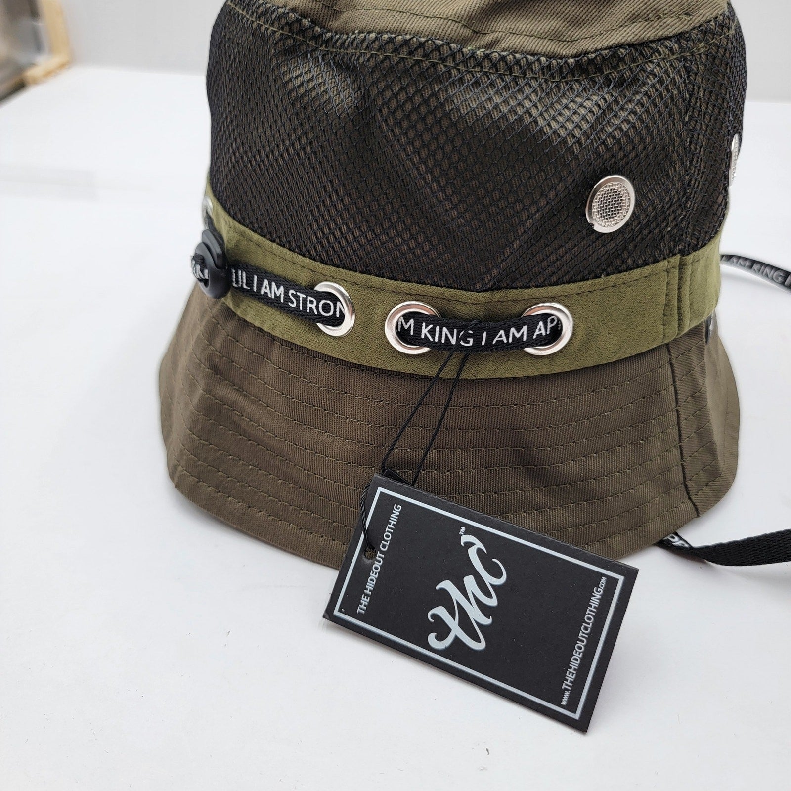 The Hideout Clothing THC Bucket Hat Green Black Mesh Blossoming Limited 150 Made3