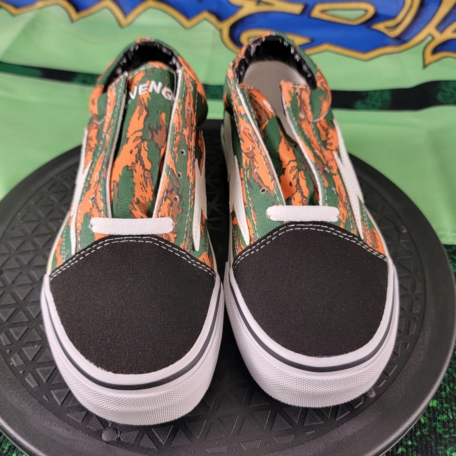 Revenge x Storm Vol.1 Tiger Camo Green Orange Men’s 5 Lace Up Sneakers NIB3