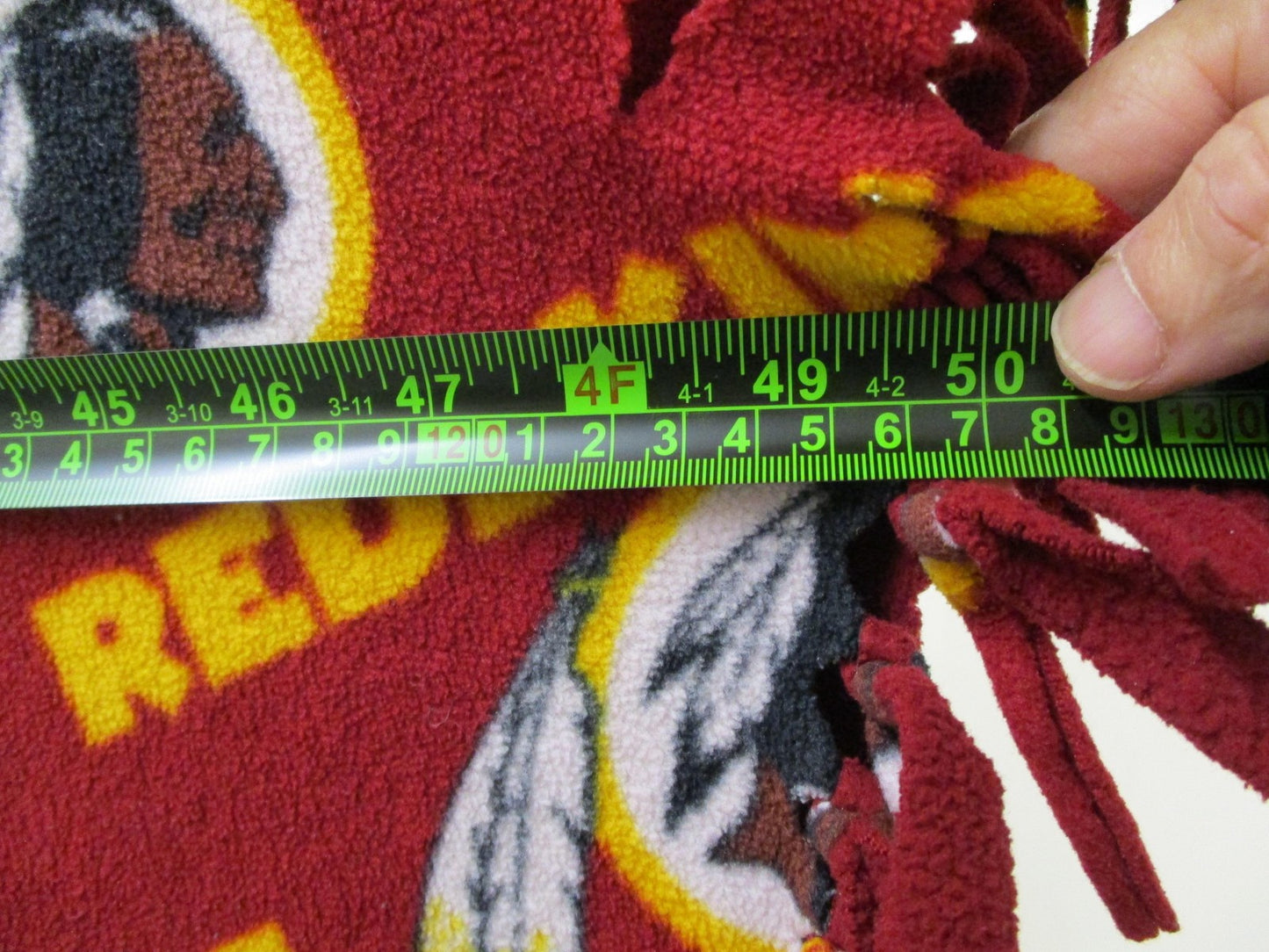 Washington 'skins Blanket One Size Red NFL Football Fleece Fringe Throw5