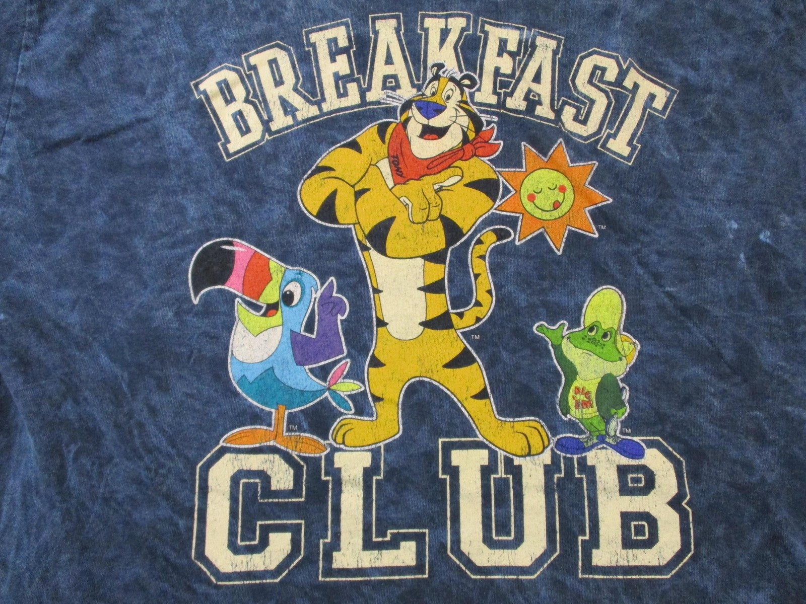 Kelloggs Breakfast Club Tony Tiger Toucan Sam Mineral Wash Tee Mens L Used 15713